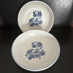 Yorktowne by PFALTZGRAFF "Blue Tulip" 8" Stoneware Pasta/Vegetable Serving Bowls